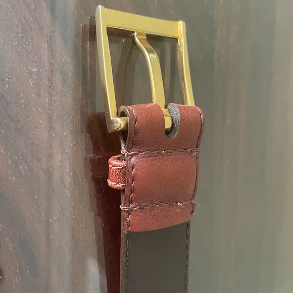 Yves Saint Laurent Vintage Brown Leather Belt - Picture 5 of 10